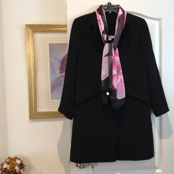 Larry Levine Black Coat w/removable Lining - Picture 2 of 6